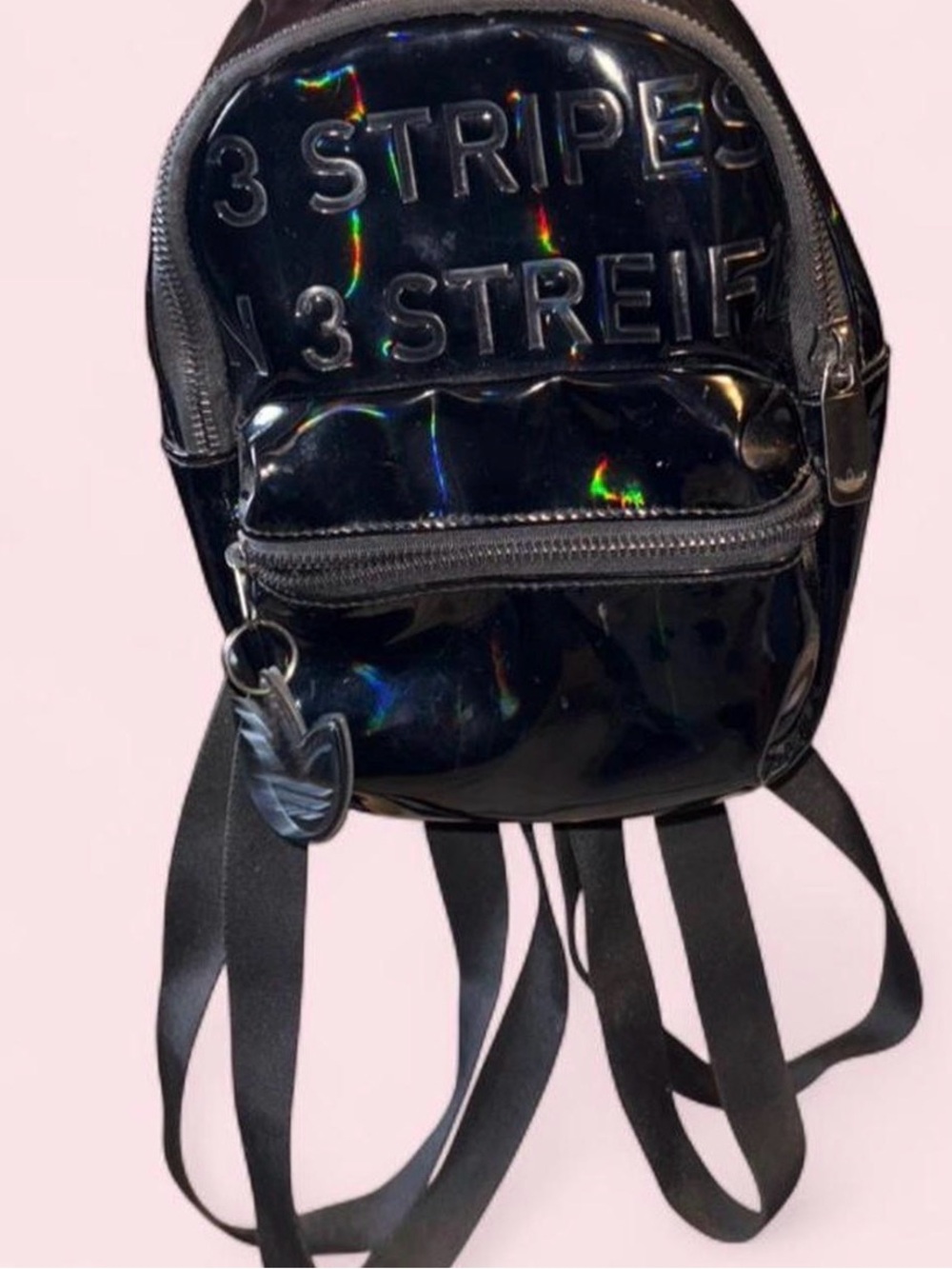 Adidas Black Holographic Mini Backpack